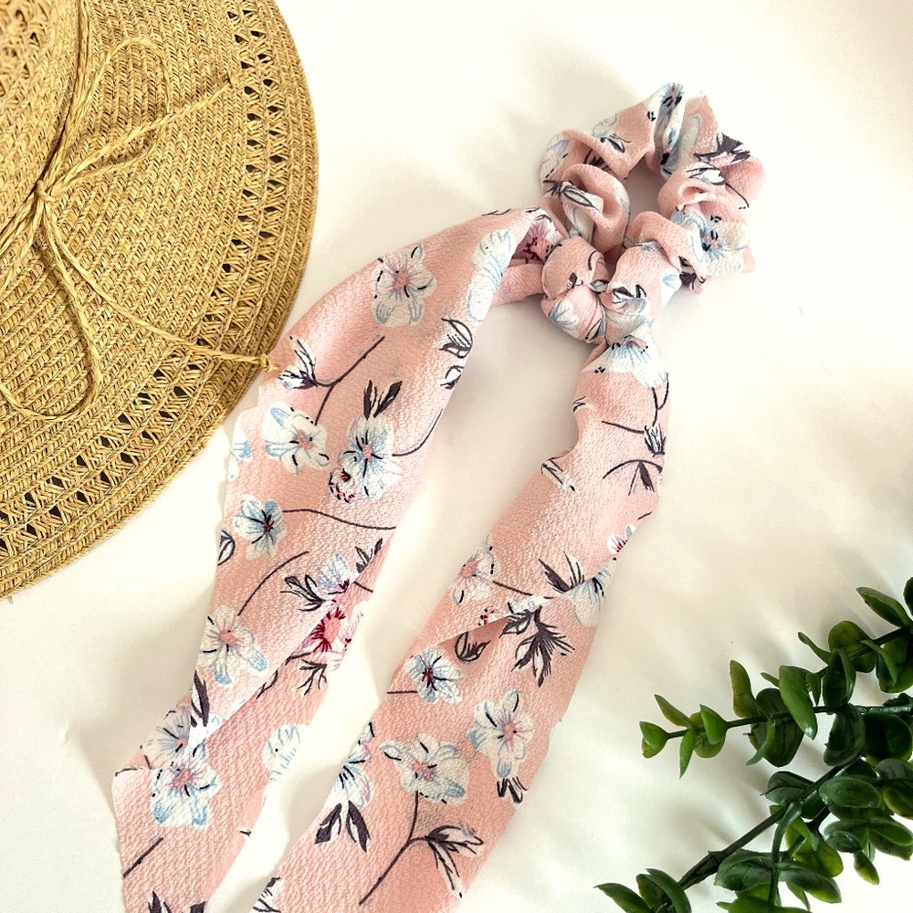 Boho Hair Scrunchie Scarf Bow